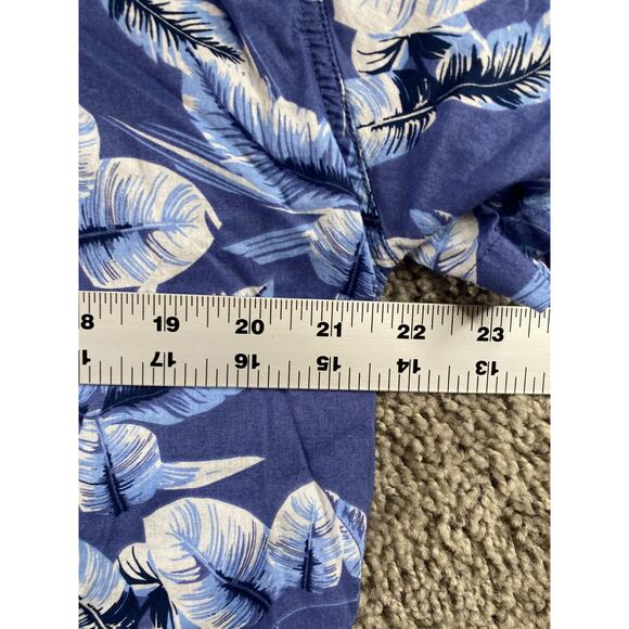 Selected Homme Shirt Mens Large 16.5 Blue White Hawaiian Casual Button Up - Picture 11 of 12